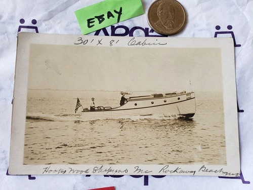Rppc postcard cabin sail boat - rppc,