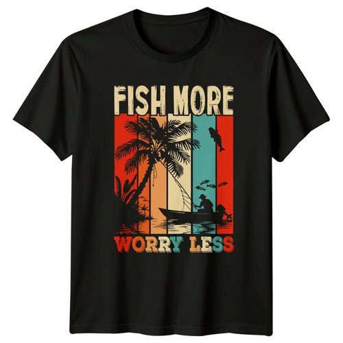 Fish more worry less mens - more,