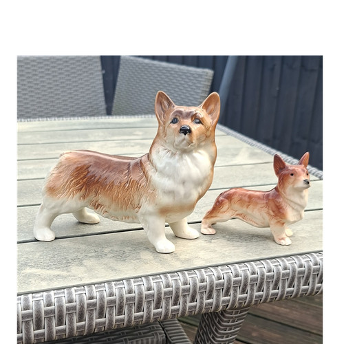 Pair ceramic dog figurines - of,