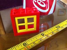 Lego Yellow Window Red Block House Bricks Collectable Vintage Toy Original