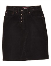 RIFLE Womens Corduroy Skirt W26 Small Black Cotton JV01