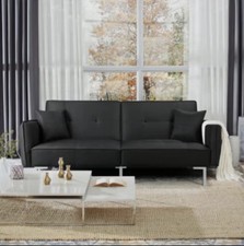 2 Seater Fabric Futon Sofa Bed
