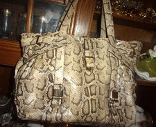 L.K. Bennett. NEW. Gorgeous Snake Finish Real Leather Large Shoulder Bag. Straps