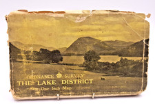 Vintage Cloth Map Ordnance Survey of the The Lake District First Published 1948