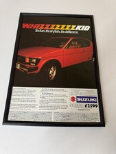 Framed Original 1981 Suzuki SC100 Red Magazine Advert Man Cave Wall Art Retro