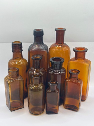 Old amber glass - 10, chemist