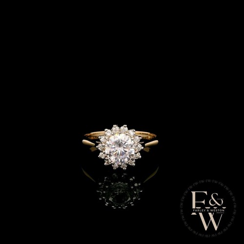 9ct gold moissanite - gold, ring