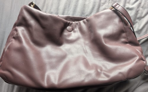 Purple leather large crescent - large,