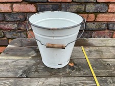 Vintage Enamel White Bucket