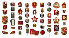 50 Vintage Pin Badges, Soviet