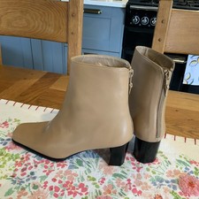  Russell & Bromley Leather Ankle Boots UK 5.5 us 7.5 eu 38.5 golden beige NEW