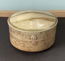 Vintage Jane Hamlyn MBE studio pottery lidded pot Salt glazed glaze tree nature