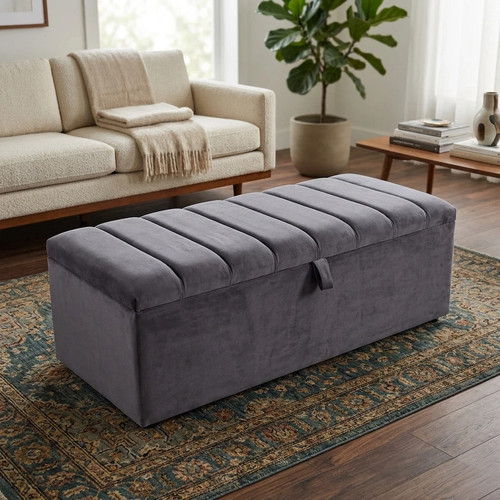 Panel footstool plush - panel,