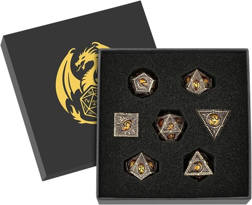 Dnd metal dragon eye dice - dnd,