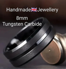 Men; Size W-X; 8mm Black Matte