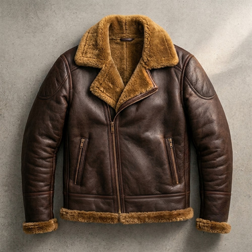 Men brown shearling leather - men,