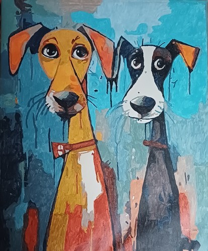 Hand painted acrylic canvas - painted, in