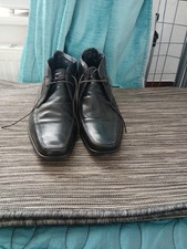 Gents black leather brogue - leather,