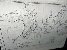 VINTAGE SEA CHART / NAUTICAL MAP 1971 - Balta Sound/ Ura Firth - To Frame?
