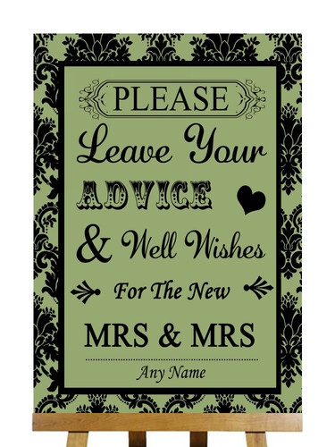 Sage green black damask - green, guest