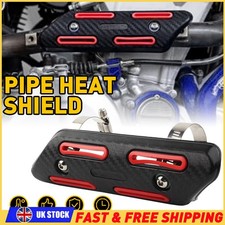 UK STOCK Aluminum Exhaust Muffler Pipe Heat Shield Cover Red Universal Motorcycl