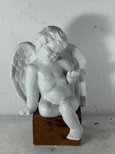 Vintage white ceramic sitting - ceramic,