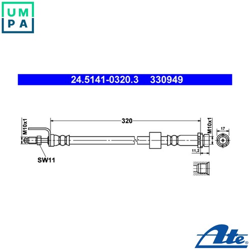 Brake hose 5141 0320 - hose, 24.5141-0320.3