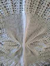  New handmade crochet  baby blanket/shawl, 25 x 30" White  Soft Acrylic