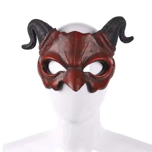 Halloween demon half face - halloween, mask