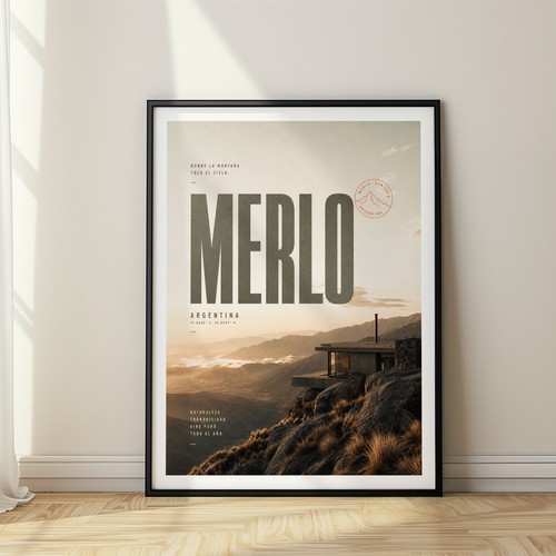 Merlo argentina travel poster - merlo,