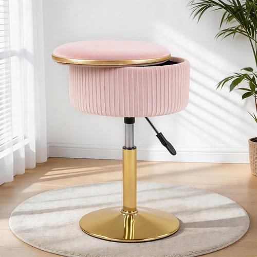 Adjustable vanity stool with - adjustable,