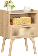 Rattan Nightstand, Boho Side