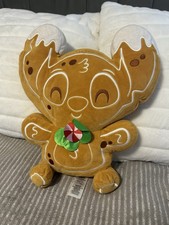 Gingerbread Stitch Disney Store Plush Christmas Cushion Soft Toy Lilo & Stitch