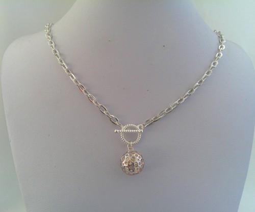 Silver tone paperclip chain - tone,