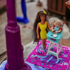 McDonald's 1998 Happy Meal Toy Barbie Doll and Shelly Highchair Doll working VGC