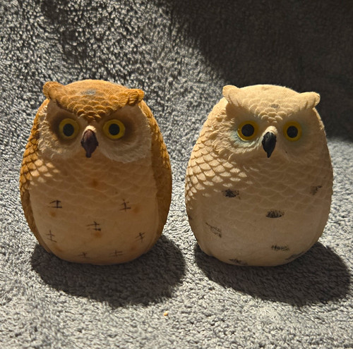 Pair owl figurine ornament - owl,