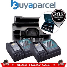 2X Makita DC18RC 18v 22min Intelligent FAST Lithium Battery Charger + Inlay