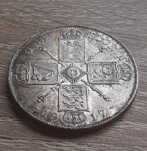 1917 george silver florin - v, florin.