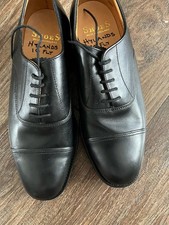 RAF MENS BLACK LEATHER SERVICE SHOES SIZE 7L WIDE WIDTH FITTING RAF ISSUE