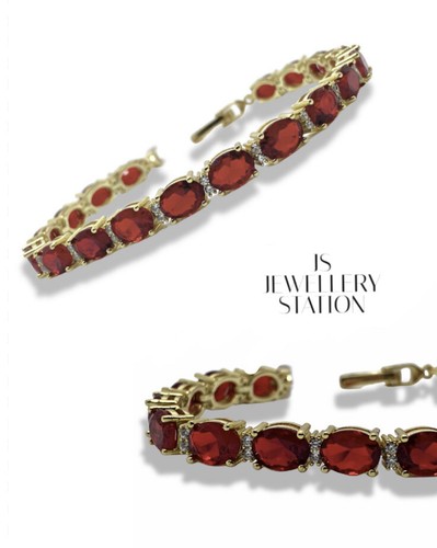 Yellow gold finish red - , ruby
