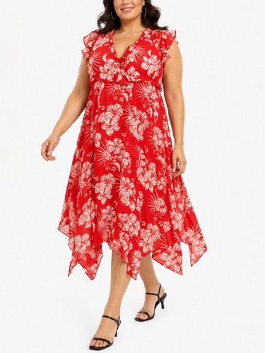 Yours ladies red floral - ex,