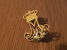 Original Post WW2 Denmark Danish Army Royal Life Guards Gilt Cap Badge