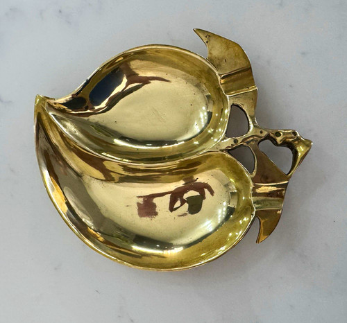 Vintage brass peach divided - vintage,