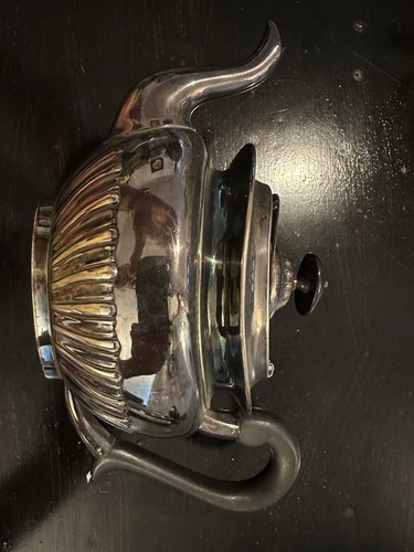 Antique silver teapot fluted - antique,