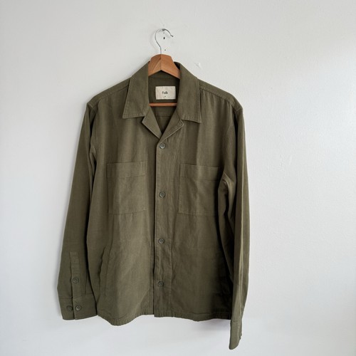 Folk shacket mens medium - mens, khaki