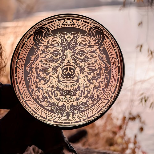 Handmade brown bear shamanic - brown,