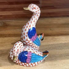 HEREND rust fishnet pair of