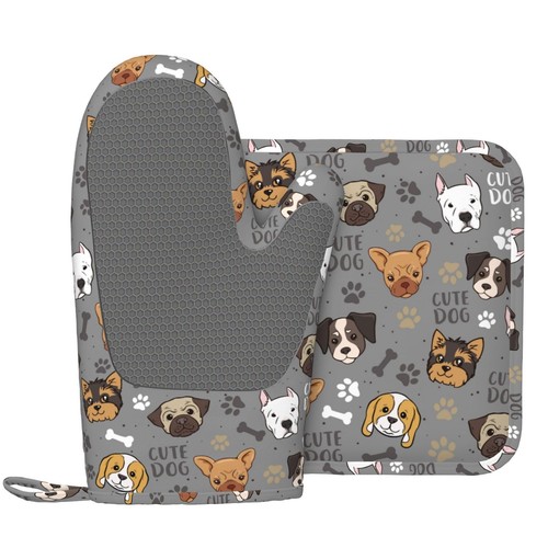 Cute dog oven mitts and - oven,