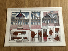 construction of a lean - to conservatory .colour print 1913