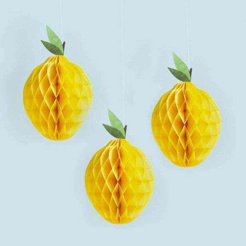 Lemon honeycomb hanging - lemon,